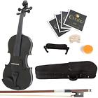 00231548 Muzik Full Size Black Solid Wood Violin With 847848040771