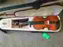 065n Ebony Euro Standard Antique 4 Violin With Case And Electric Tuner