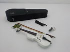 1-8mv-white Mendini Solid Wood Violin With Hard Case Shoulder 847848011863