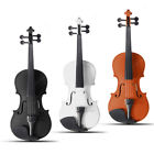 1206188 Full Size Basswood Natural Acoustic Violin Fiddle With Bow Rosin