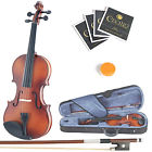 2-bows 1 Solid Extra Wood Mv300 16 Strings Violin Hard Rosin Mendini Case