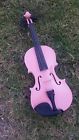 4-4cvn-pink Cecilio Ebony Fitted Solidwood Violin Metallic Pink Tuner Extra String