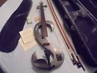 4 4mb Stagg Evn Mbk Met Black Electric Violin Package W Case 2 Bows More Used 882030147364
