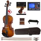 4353456634 Ebony Beginner Solidwood Fitted Violin With Daddario Prelude 847848001604