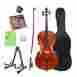 4cco-100 Unbranded Cecilio Full Size 4 Acoustic Cello Student W Tuner Lesson Book Aw