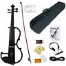 722794559969 Mirio Electronic Violin Black Full Size Vintage Solid