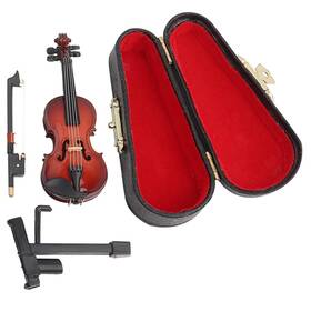 Agatigeetb5my9kgi Agatige Miniature Violin Wooden Mini Model Display Musical Ornament Craft Woo