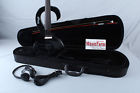 Agile Stagg Electric Violin Kit 4 Full Size W Headphones And Gig Bag Metallic Blk 882030145605