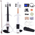 Agx0489999054353df Ammoon White Full Size Electric Silent Violin Fiddle 798881738951