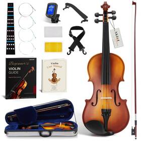 Aklot 746626881462 Handcrafted Full Size Violin Solid Wood Matte Fiddle Acoustic Beginner 4/4