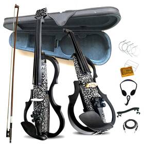 Znds-2304 Aliyes Premium Carbon Fiber Electric Violin Full Size Black