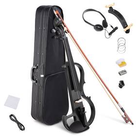 Aw-vil000012 Aw 4/4 Electric Violin Full Size Wood Silent Fiddle Musical Instrument Fittings