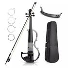 B0734km35l Undisclosed Electric Violin Size Mahogany Wood Metallic Silent With Kit