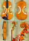 B9378 Stradivari Gliga Handmade Full Size 4 Flamed Maestro Vasile Violin Strad Pattern Style
