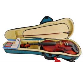 212493 Becker Prelude Violin Model 175 4/4 Bow Resin Chin Pad Made In Romania