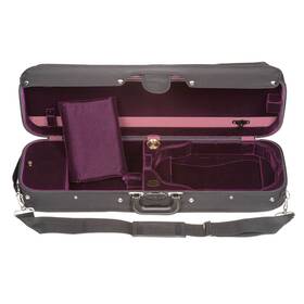 1002 Bobelock 843608012439 Suspended Oblong 4/4 Violin Case With Wine Velvet Interior