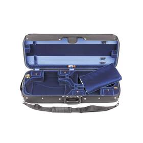 1015 Bobelock 843608018615 Suspended Double 4/4 Violin Case With Blue Velvet Interior