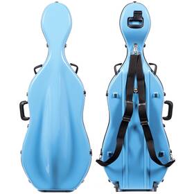 2000w Bobelock 843608025033 Sky Blue Fiberglass 4/4 Cello Case