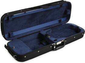 B1002l-1-bkbu Bobelock B1002 Oblong Wooden 4/4 Violin Case - Black With Blue Interior