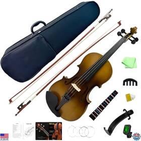 4-wyn-matte Brand Silvio Hbq-4/4-wyn-matte Brown 4/4 Full Size Acoustic Violin Kit - Complete Set For Beginners