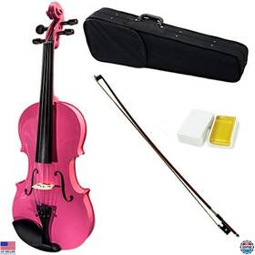 Skyvn202-4 Brand Sky Skyvn202-4/4-pk Full Size Vn202 Pink Violin Set With Brazilwood Bow And Lightweight Case 4/4