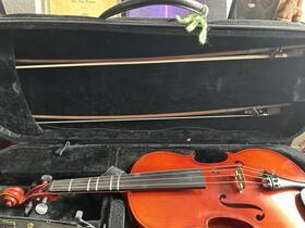 C. Meisel 68996 C. 4/4 Acoustic Violin Brown With Case Bow Shoulder Rest Chinrest