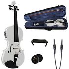 Cecilio 4 Cvnae-white Sr Ebony Fitted Acoustic Electric Violin In Pearl White 847848000188