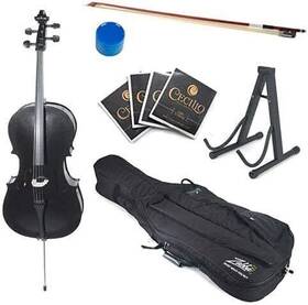 Cecilio 4/4cco-black For Kids And Adults Kit With Bow Stand Bag Full Size - Black