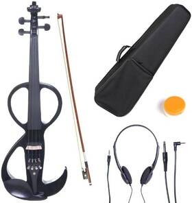 4cevn-3bk Cecilio 4/4cevn-3bk Cevn-3bk Style 3 Silent Electric Solid Wood Violin 4/4 - Metallic Black