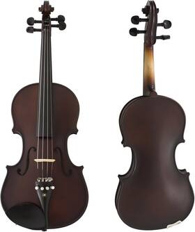4cvn-eas Cecilio 4/4cvn-eas Sr Ebony Fitted Violin With Deluxe Oblong Hard Case Satin Antique