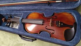Cvn-600 Cecilio 847848005800 4/4 Full Size Highly Flamed Solid Wood Violin Kit Used Read