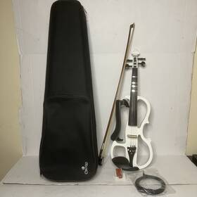 Cecilio Cevn-l1w 4/4 Solid Wood Electric Violin Pearl White - Tested