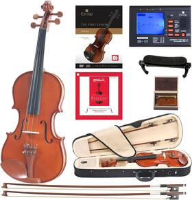 4cvn-200 Cecilio Da 4/4cvn-200 Sr 92d Fb1 Cvn-200 Solidwood Violin With Dftaddario Prelude Strings 4/4 - Nickel