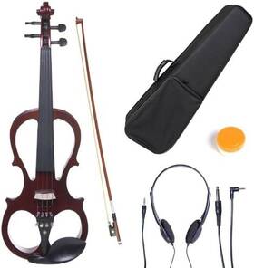 2cevn-l1na Cecilio L1/2cevn-l1na Electric Silent Violin With Ebony Fittings 1/2 Size - Mahogany Metallic