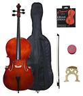 Clo-pw Crescent 4 Beginner Cello Starter Kit Natural Wood Color 818107011450