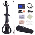 Crb9355392991246pt Ammoon Black Full Size Electric Silent Violin Fiddle 702894060305