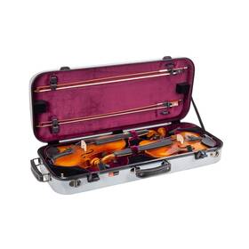 Crossrock Crf2020dvsl Fiberglass Double Violin Case For Two Full-size Violins With Tsa