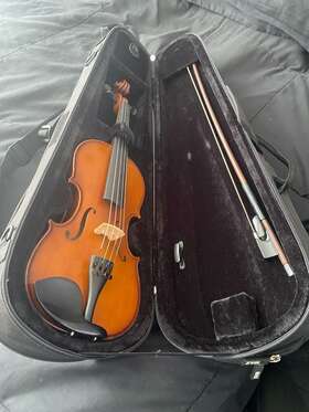 Vn070-1 Cs John Wu Workshop -classical Strings Vn070-1/2 Size Student Violin Outfit - Used