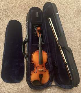 D Z Strad 619011970372 Violin Model 100 With Solid Wood Size 1/4 Case Bow