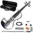 Dsg-13 Unbranded New Basswood Black White 4 Acoustic Electric Violin Set Right For Adult
