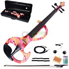 Dsza-1003 Pink Electric 4 Bright Sound Flower Rosin Bow Case Violin