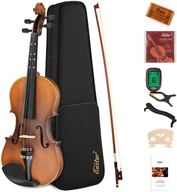 Eva-3 Eastar 3/4 Violin Set Fiddle Matte Fo Beginners With Hard Case Rosin Sho