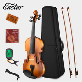 Eastar Full Size Violin 4/4 Solid Wood Fiddle Kit Student With Case And Accessories
