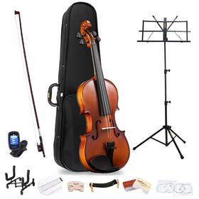Ebony Tbs-v2 Adm 4/4 Full Size Solid Wood Violin Set For Beginners And Advanced Player