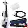 El17-white Adm 4 Full Size Handcrafted Solid Wood Ebony Fitted Acoustic Electric Violin O