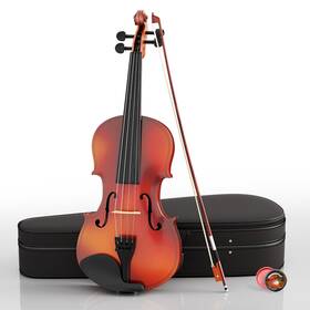 Epofit 761578668824 1/4 Beginner Violin Kit Complete Set With Case Bow Rosin Natural