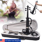Eyw786241 Unbranded Black Full Size Electric Violin Student Fiddle Case Bow