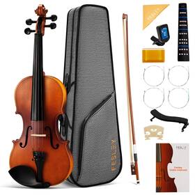 Fav5014 Fesley 1/4 Acoustic Violin Beginner Set With Case Bow Tuner And Strings Upgrade