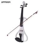 Ftz9443673542952sa Ammoon White Full Size Electric Silent Violin Fiddle 749029506802