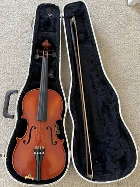 Glaesel V131e4b Shop Adjusted 4/4 Acoustic Violin Brown With Bow And Hard Case